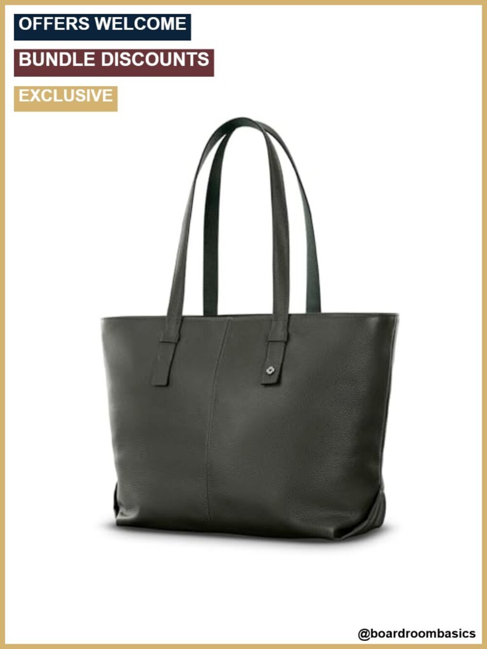 Leather Tote with Padded Laptop Sleeve, Work Bag, Interior Organizer